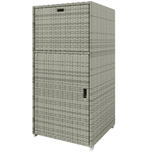 English Elm Outdoor Pe Rattan Pool Storage Cabinet with Drawer and Magnet Sealed Doors T3971P465449