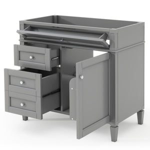 English Elm 36'' Modern Bathroom Vanity Cabinet With 2 Drawers, Tip-Out Storage, Solid Wood Frame & More! N710P256582E