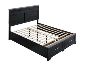 English Elm Nick King Storage Bed with Drawers Bold Headboard Faux Granite and Wood Grain Frame B078S00708