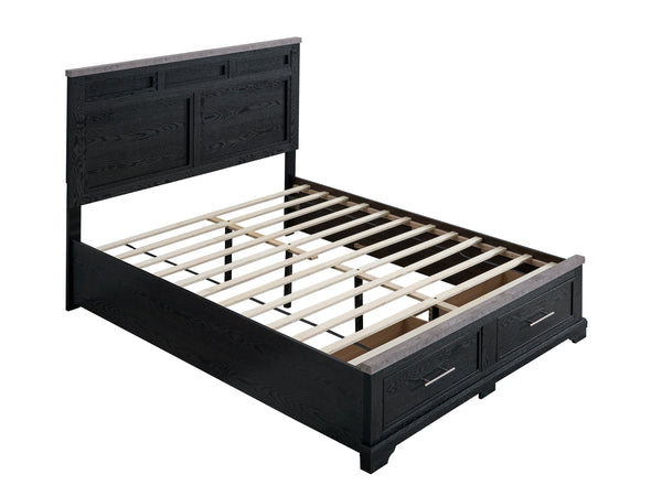 English Elm Nick King Storage Bed with Drawers Bold Headboard Faux Granite and Wood Grain Frame B078S00708