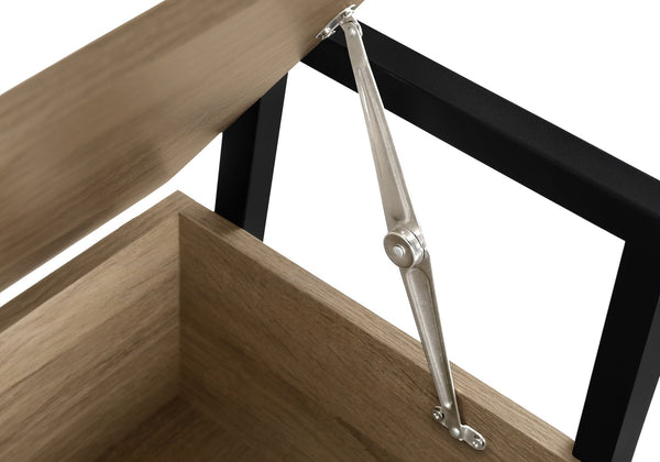 English Elm Bench, 42" Flip-Top Storage & Shoe Rack, Dark Taupe Wood-Look Laminate, Black Metal Frame, Modern Entryway B2710P219497