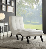 OSP Home Furnishings Tustin Lounge Chair and Ottoman Set White