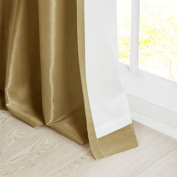 English Elm Twist Emilia Lined Faux Silk Window Curtain Panel 50x108 with Twist Tab Top, Privacy Lining, Sheen Bronze 3 L x 10.04 W x 9.06 H B03598092