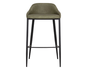 Sunpan ASTRA Barstool - Contemporary Comfort with Ivanhoe Pine Faux Leather & Sturdy Iron Legs, 34.75” H 112485