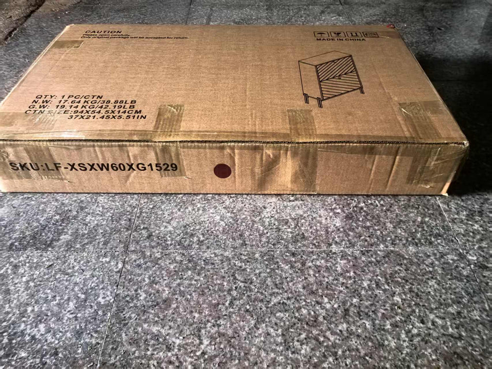 English Elm 23.6 Inch Walnut shoe cabinet with gold knobs, mid-century farmhouse slim organizer, anti-tip safety, adjustable shelves W1706P352012