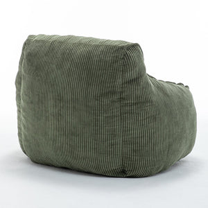 English Elm Giant Corduroy Bean Bag Sofa with Armrests Foam Filled Cozy Adult Lounge Chair Green W2200P442802