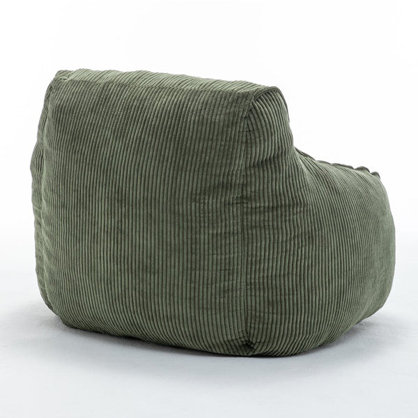 English Elm Giant Corduroy Bean Bag Sofa with Armrests Foam Filled Cozy Adult Lounge Chair Green W2200P442802