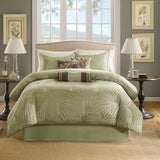 Madison Park Freeport Coastal 7 Piece Jaquard Comforter Set MP10-233 Olive Green