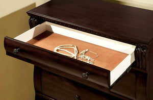 English Elm Cherry Finish Transitional Nightstand Solid Wood Felt Lined Drawer Bedroom Bedside B2741P436967