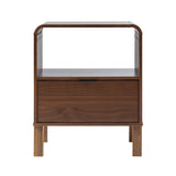 English Elm Walker Edison - Modern Minimalist Curved-Top Solid Wood Nightstand – Brown