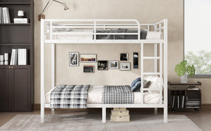 English Elm Metal Full over Full Bunk Bed Sturdy Steel Frame for Teens & Adults, Space-Saving, Noise-Reduced Design W1580P329015