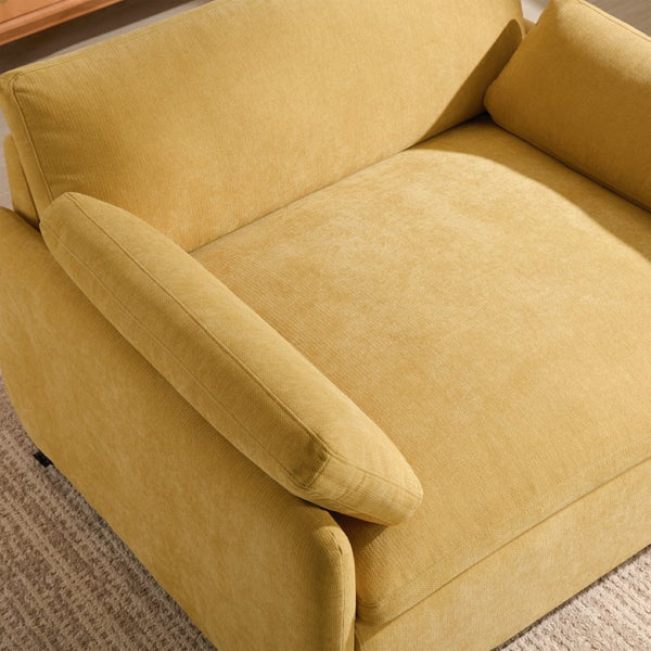 English Elm 50*43" Oversized Chenille Armchair - Cozy Color-Blocked Accent Chair With Plush Pillows, 7 Colors N723P235042Y-GIGA