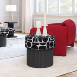 Boto Storage Ottoman Black & White 110181 Zuo Modern