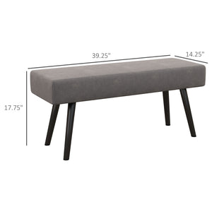 English Elm Homcom 39" Velvet Upholstered Entryway Bench With Steel Legs – Chic Modern Seating For Any Room W2225P229383