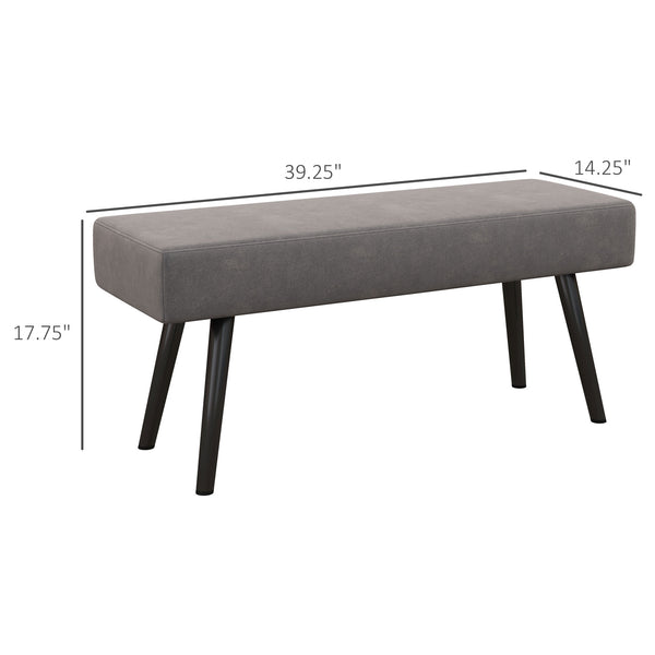 English Elm Homcom 39" Velvet Upholstered Entryway Bench With Steel Legs – Chic Modern Seating For Any Room W2225P229383