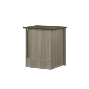 English Elm 16"w Two-tone Gray Oak End Table with Cabinet Door for Living Room or Bedroom B016P416056