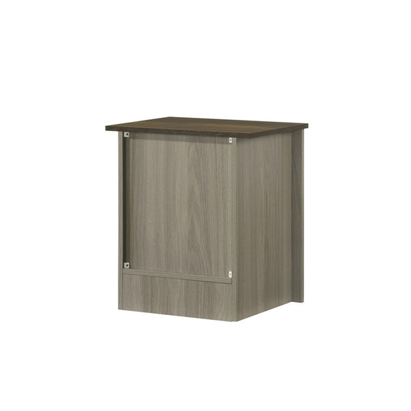 English Elm 16"w Two-tone Gray Oak End Table with Cabinet Door for Living Room or Bedroom B016P416056