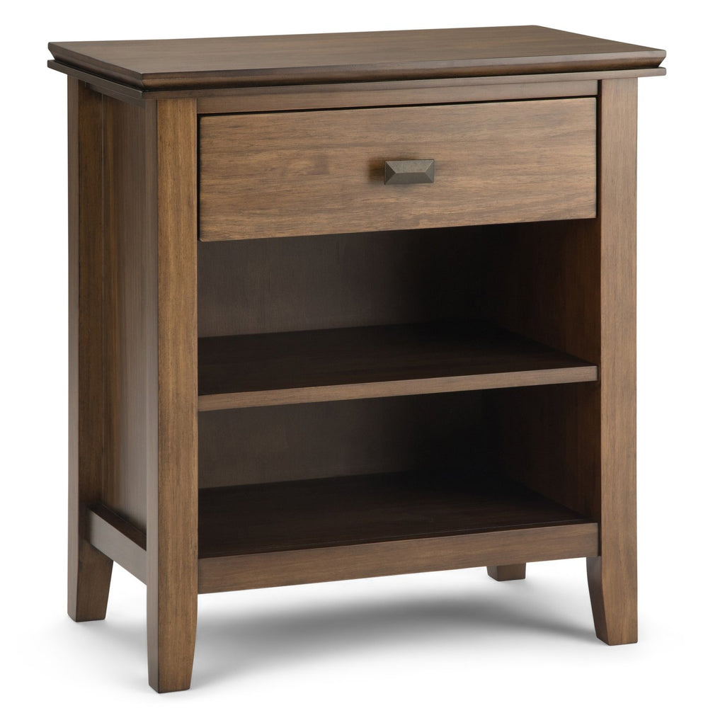 English Elm Artisan Bedside Table - Rustic Natural Aged Brown, Handcrafted Charm & Practical Storage For Any Space B136P158108