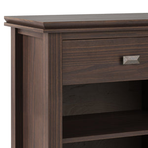 English Elm Artisan Bedside Table - Handcrafted Warm Walnut Brown For Elegant Storage & Stylish Versatility B136P158383