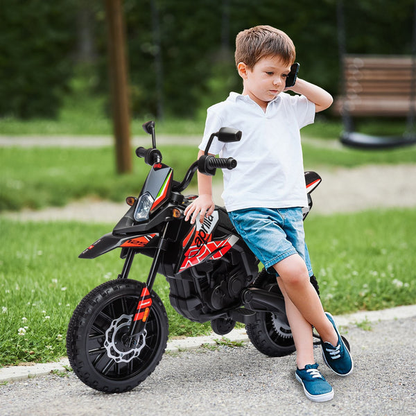 English Elm Qaba Kids Electric Dirt Bike 6v Battery Powered Ride on with Training Wheels Ages 3 to 8 Red W2225P249805