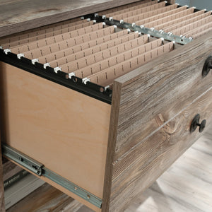 English Elm Lateral File - Warm Brown Storage Solution, Space-Saving Design For Home Or Office Organization B356P367936