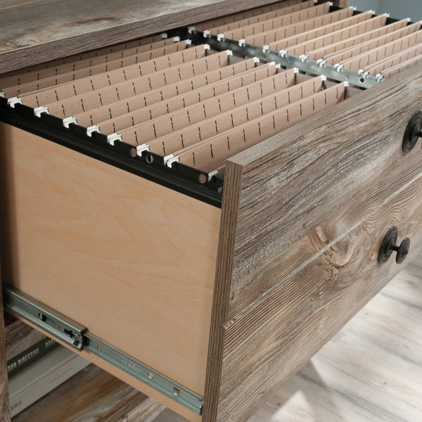 English Elm Lateral File - Warm Brown Storage Solution, Space-Saving Design For Home Or Office Organization B356P367936