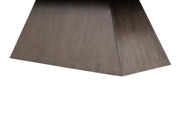 English Elm Contemporary Square Coffee Table With Luxurious White Marble Top & Dark Walnut Tapered Base, 48" B2741S00436