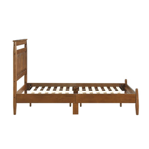 English Elm Transitional Queen Platform Bed with Arts & Crafts Inspired Wood Frame, Warm Finish, Slat Support Chestnut 49.25 L x 30.5 W x 6.5 H B011P207877