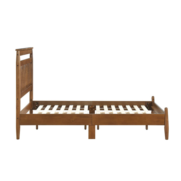 English Elm Transitional Queen Platform Bed with Arts & Crafts Inspired Wood Frame, Warm Finish, Slat Support Chestnut 49.25 L x 30.5 W x 6.5 H B011P207877