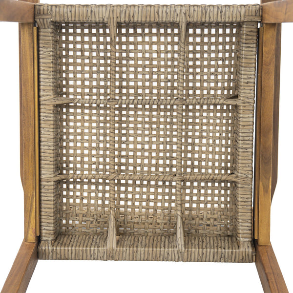 English Elm Christopher Knight Home® - Amaris Acacia Wood 7PCS Patio Dining Set with 6 Faux Wicker Chairs & Slatted Teak Table, Cozy Durable AMARIS7PDSET