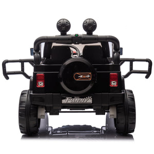 English Elm 24v Kids Electric Ride on Car with Parental Remote Rear Suspension and Bluetooth Audio Black W1578P228743
