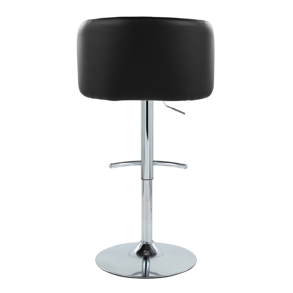 English Elm Adjustable Swivel Barstools with Chrome Base and Faux Leather Seats for Kitchen or Bar Set of 2 B202S01970