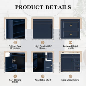 English Elm 36'' Modern Bathroom Vanity With Storage, Elegant Single Sink Design, 2 Drawers & Tip-Out Drawer N710S136004C