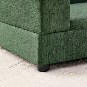 English Elm Comfortable Linen Upholstered Pet Sofa with Backrest and Armrests for Large Dogs Olive Green W487P430317