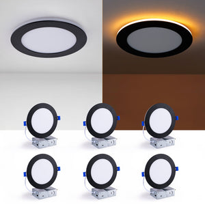 English Elm 6 Pack Slim Canless Wafer Ceiling Lights Dimmable 5cct Selectable for Any Room W2312P416001