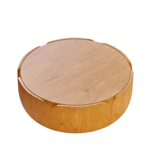 English Elm 35.43" Square Mgo Cement Coffee Table Weatherproof Indoor Outdoor Low Profile Modern Natural W757P387413