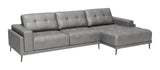 Bliss RAF Chaise Sectional Gray 110372 Zuo Modern