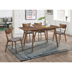 English Elm Shorna 5-Piece Dining Set: Mid-Century Inspired Table & Upholstered Chairs For Modern Homes B062S00796-GIGA