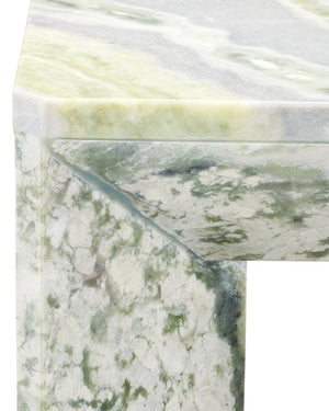 Currey & Company Minerale Green Onyx Accent Table - Unique Natural Stone Design With Striking Veins And Elegant Finish Green Green Onyx Marble 3000-0326-currey-company