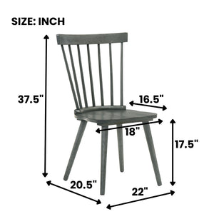 English Elm [Set Of 2] Rustic Farmhouse Dining Chairs - Solid Wood Side Chairs For Stylish Kitchen & Dining Use W2537P211108-GIGA