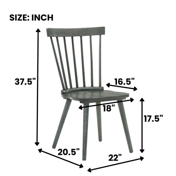 English Elm [Set Of 2] Rustic Farmhouse Dining Chairs - Solid Wood Side Chairs For Stylish Kitchen & Dining Use W2537P211108-GIGA