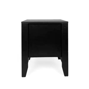 English Elm Christopher Knight Home® - Modern Nightstand with Drawer and Open Cubby, Faux Wood Mid Century Bedside Table, 2-Tier Storage Nightstand for Bedrooms, 21"W x 24.4"H Black 70949.00BLK