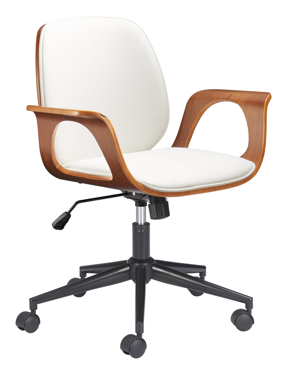 Zuo Modern Ali Office Chair – Stylish Modern Design For Home Or Office, Durable Vinyl, Plywood, And Steel Construction White 100% Polyurethane,Plywood,Steel 110564-zuo-modern