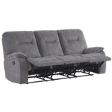 Parker House Cooper - Shadow Grey Manual Glider Reclining Sofa And Two Recliners Grey 100% Polyester (S) Mcoo-311-sgr