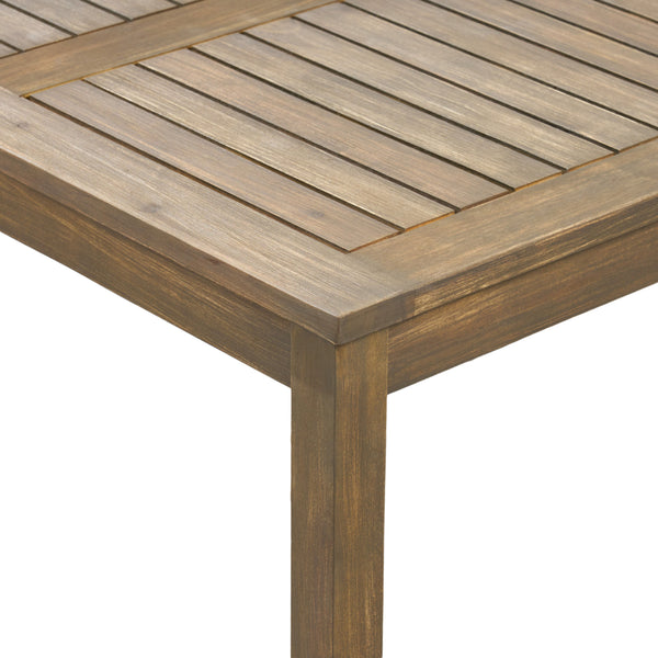 English Elm Perla Square Acacia Wood Coffee Table Grey Finish Indoor Outdoor Patio Living Room 59098.00GRY
