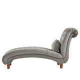 Homelegance By Top-Line Pietro Tufted Oversized Chaise Lounge Grey Velvet