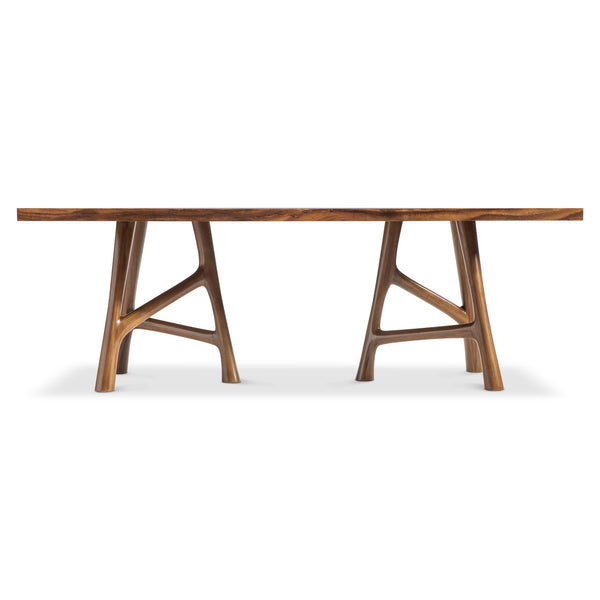 Bernhardt Bernhardt Brasea Suar Wood Dining Table with Sculptural Mahogany Base Lume Finish K2296