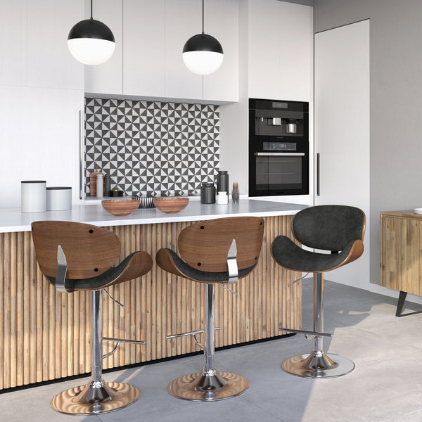 English Elm Marana - Stylish Adjustable Swivel Bar Stool In Distressed Grey For Modern Kitchens & Bars B136P158927