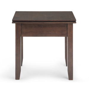 English Elm Artisan End Table In Rich Tobacco Brown - Handcrafted Solid Wood With Functional Drawer Storage B136P158694
