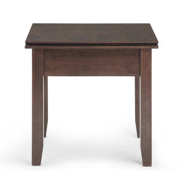 English Elm Artisan End Table In Rich Tobacco Brown - Handcrafted Solid Wood With Functional Drawer Storage B136P158694